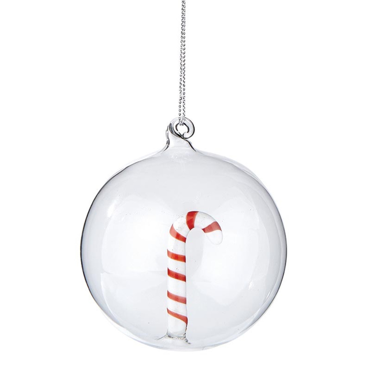P7775 3.15 in. Glass Ornament - Candy Cane