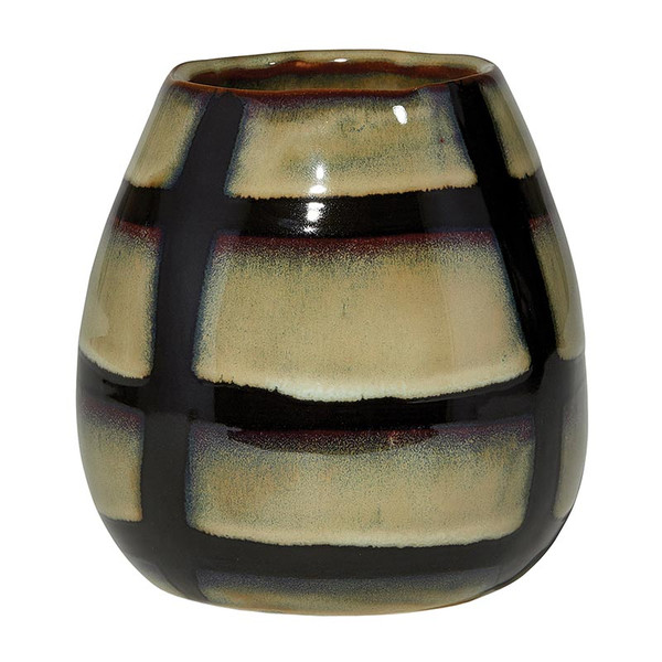 Picture of 47th & Main FMR118 3.5 Dia. x 4 in. Modern Abstract Glazed Ceramic Vase for Home Decor&#44; Green & Black