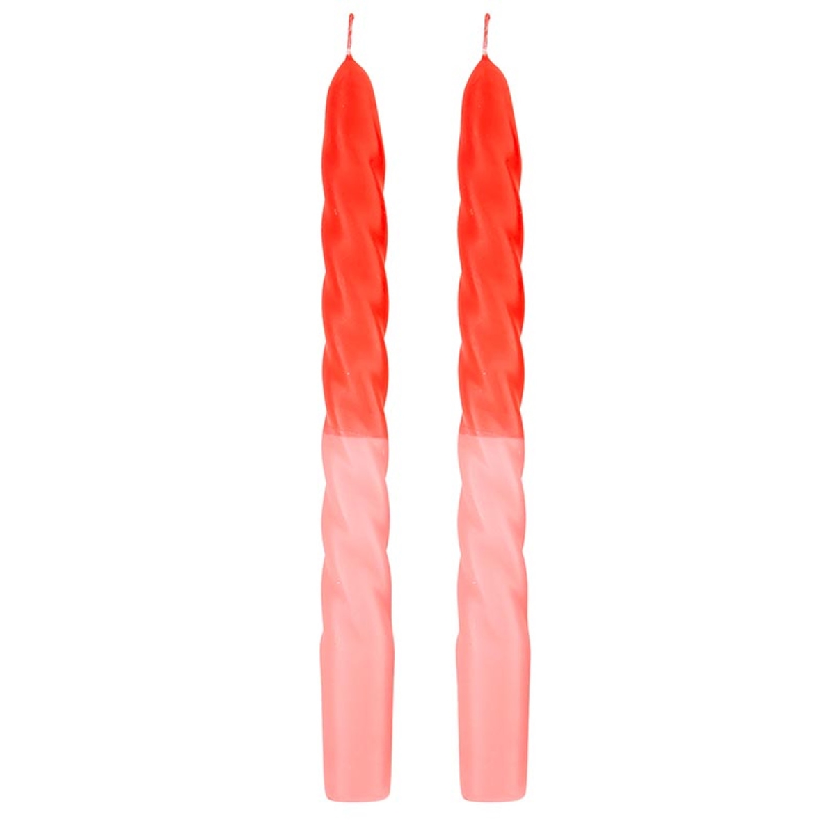 Picture of Slant 10-02812-037 Tapered Candle - Red & Pink - Set of 2