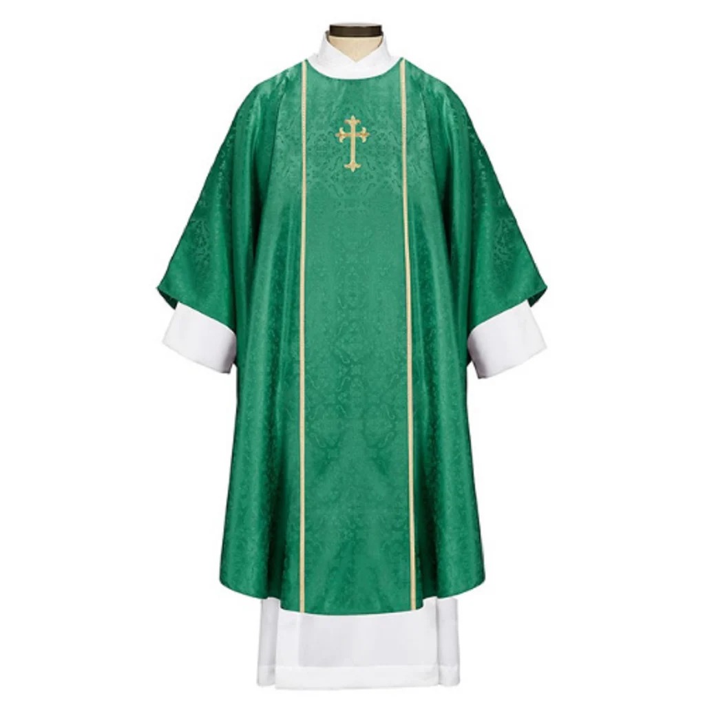 Picture of RJ Toomey N7317GRN Marseille Jacquard Chasuble with Inner Stole - Green