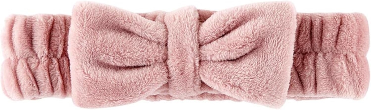 P2403 25 in. Plush Bow Headband, Dusty Rose
