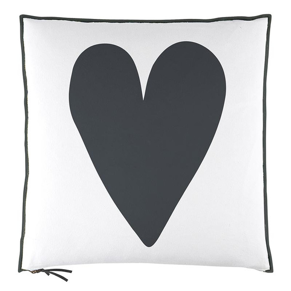 P2626 26 in. Square Cotton & Duck Feather Euro Pillow - Heart
