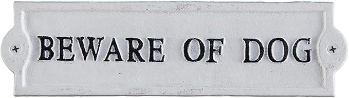 Picture of 47th & Main DMR802 Beware of Dog Iron Sign&#44; White