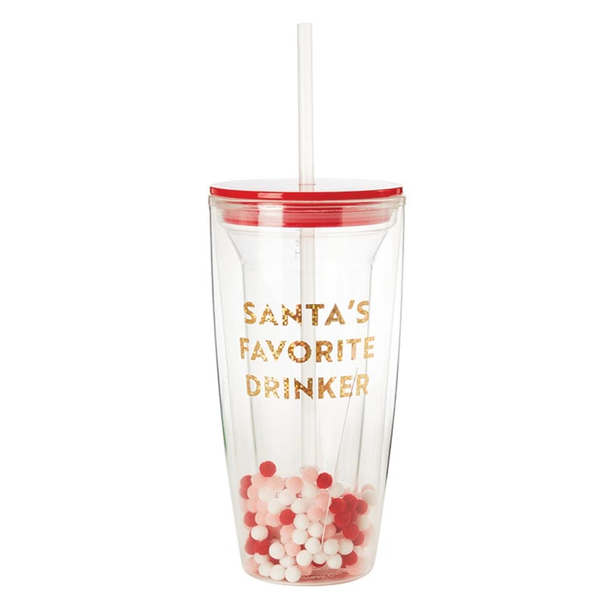 P7746 Grayson Tumbler with Pom Pom - Santas Favorite Drinker