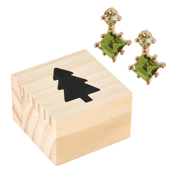 P7040 1.94 x 1.13 in. Treasure Box Earrings - Gift