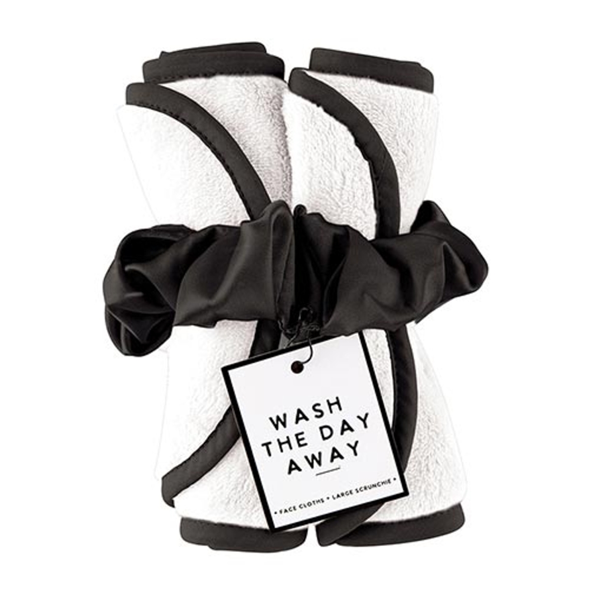Picture of Bella Apparel P6939 Plush Face Cloth Set&#44; White with Black Trim
