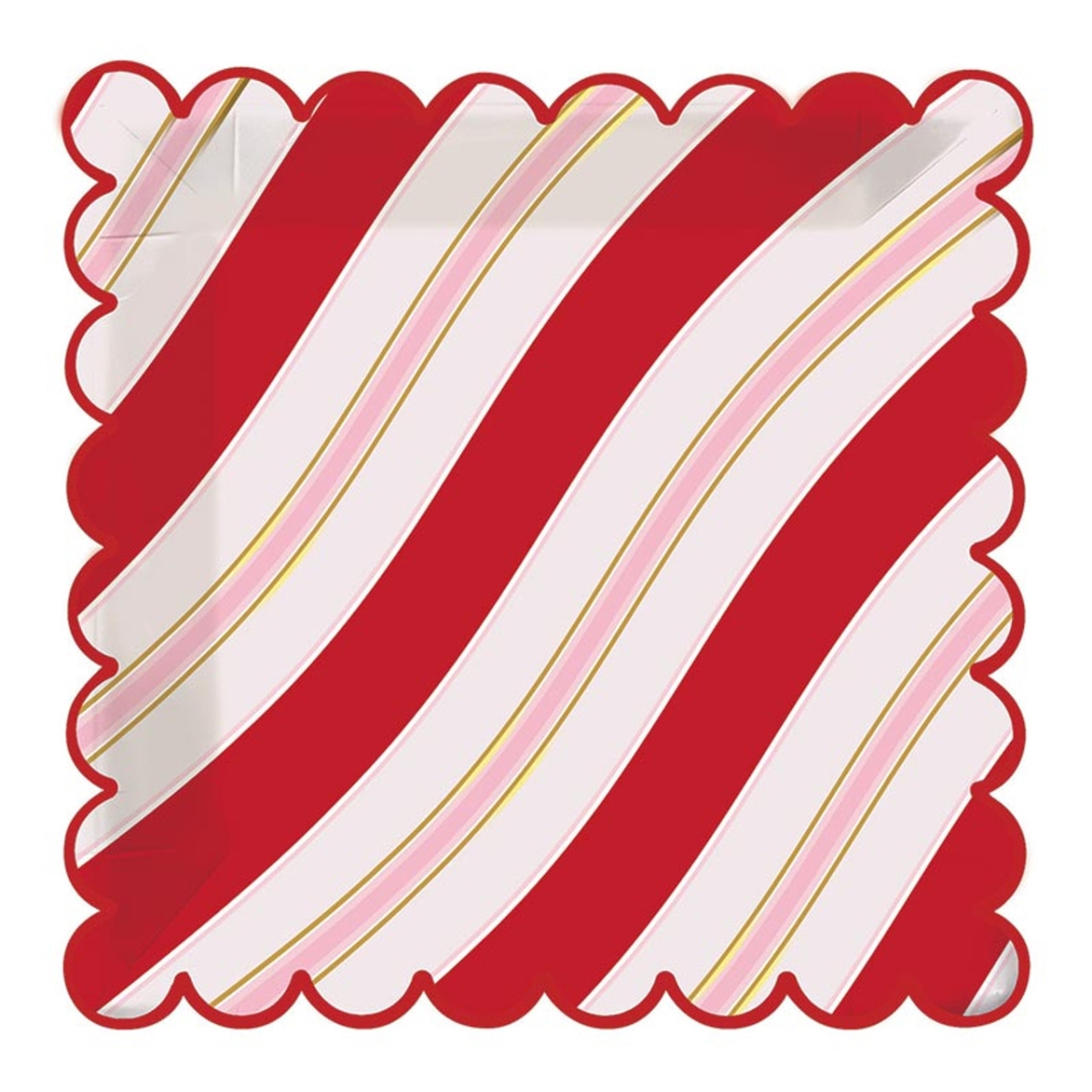 P7740 Foil Scalloped Plates - Stripes