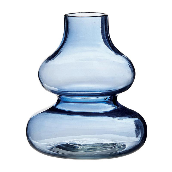 Picture of 47th & Main FMR050 4 Dia. x 4.75 in. Flower Vases Modern Shaped Glass Vase for Home Decor&#44; Pacific Coast Blue