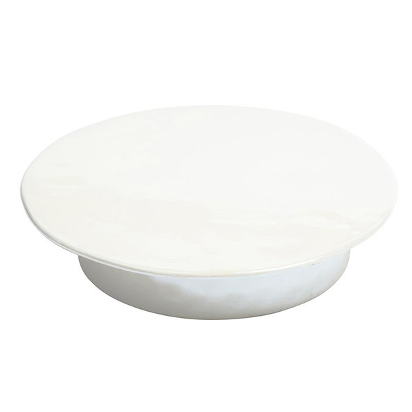 P5689 11 Dia. x 2 in. Luster Ceramic Pedestal, White