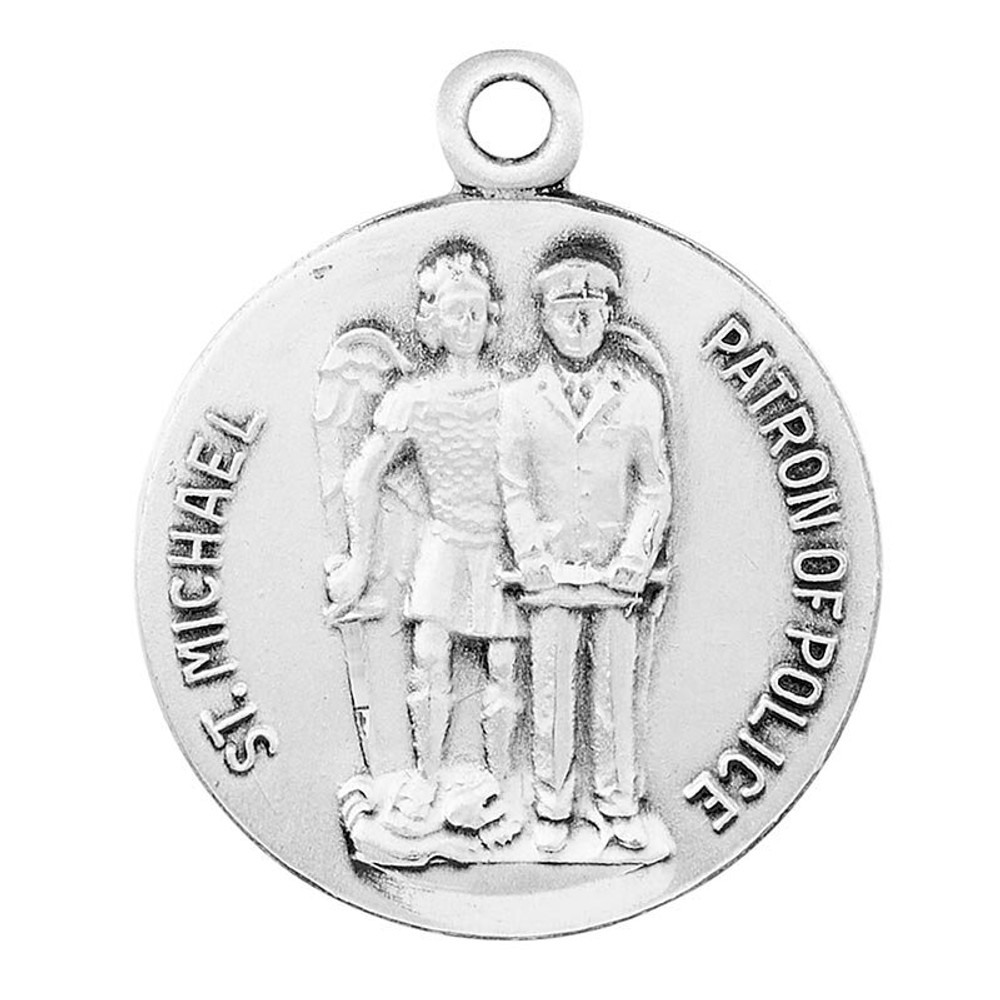 JC-121-1MFT St. Michael Police Sterling Silver Medal