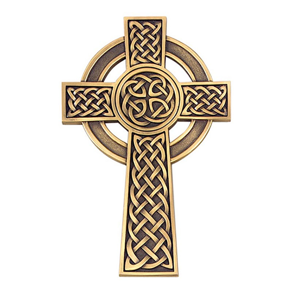 JC-9022-K Fine Pewter Knotted Celtic Cross - Gold