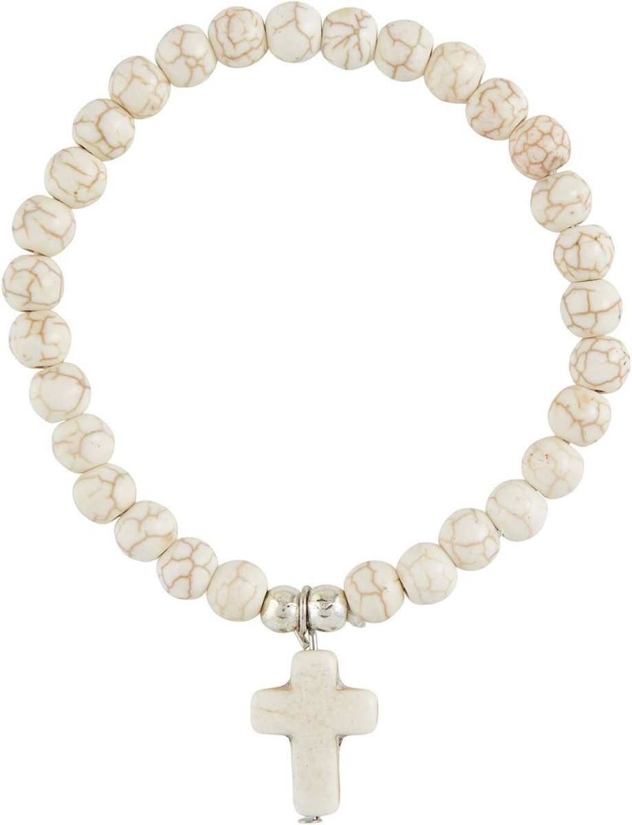 Picture of Faithworks J0875 Cross Bracelet&#44; White