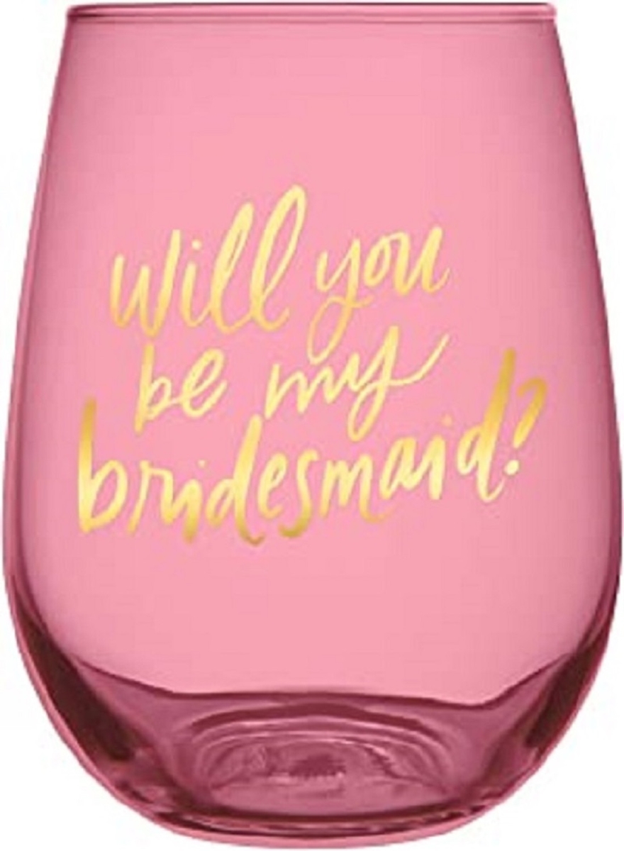 Picture of Slant K1584FRN 20 oz Wine Glass - Be My Bridesmaid