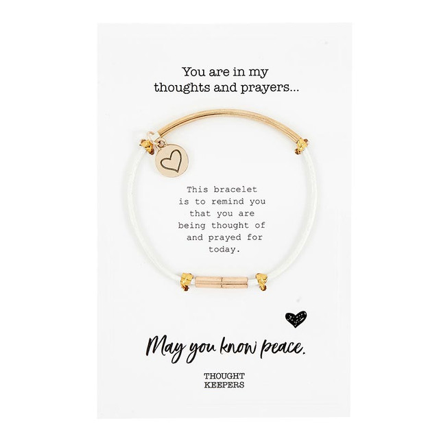 G4823 7.5 in. Thought Keepers Bracelet - White & Gold