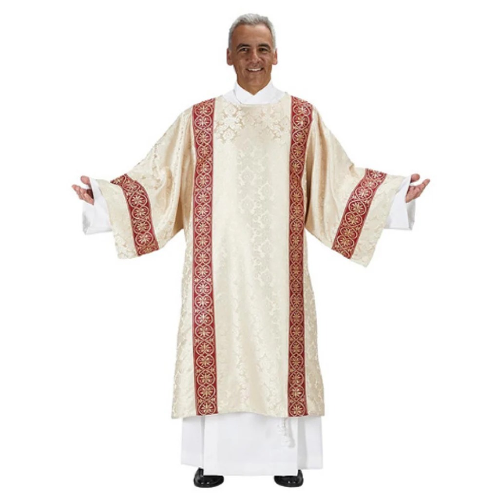 J0109IVY Monreale Collection Dalmatic with Inner Stole - Ivory