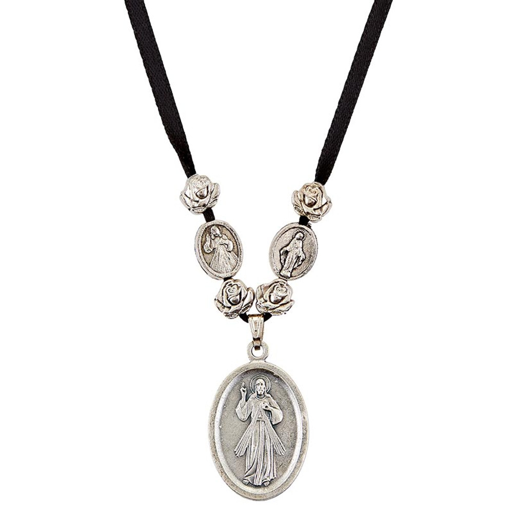 Picture of Christian Brands J0974 Ribbon Necklace - Divine Mercy