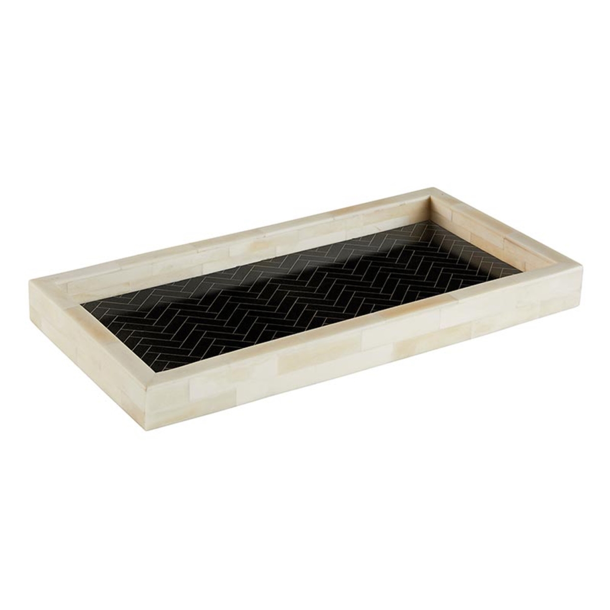 Picture of 47th & Main DMR612 14 x 7 x 1.25 in. Black & White Rectangular Tray&#44; Large