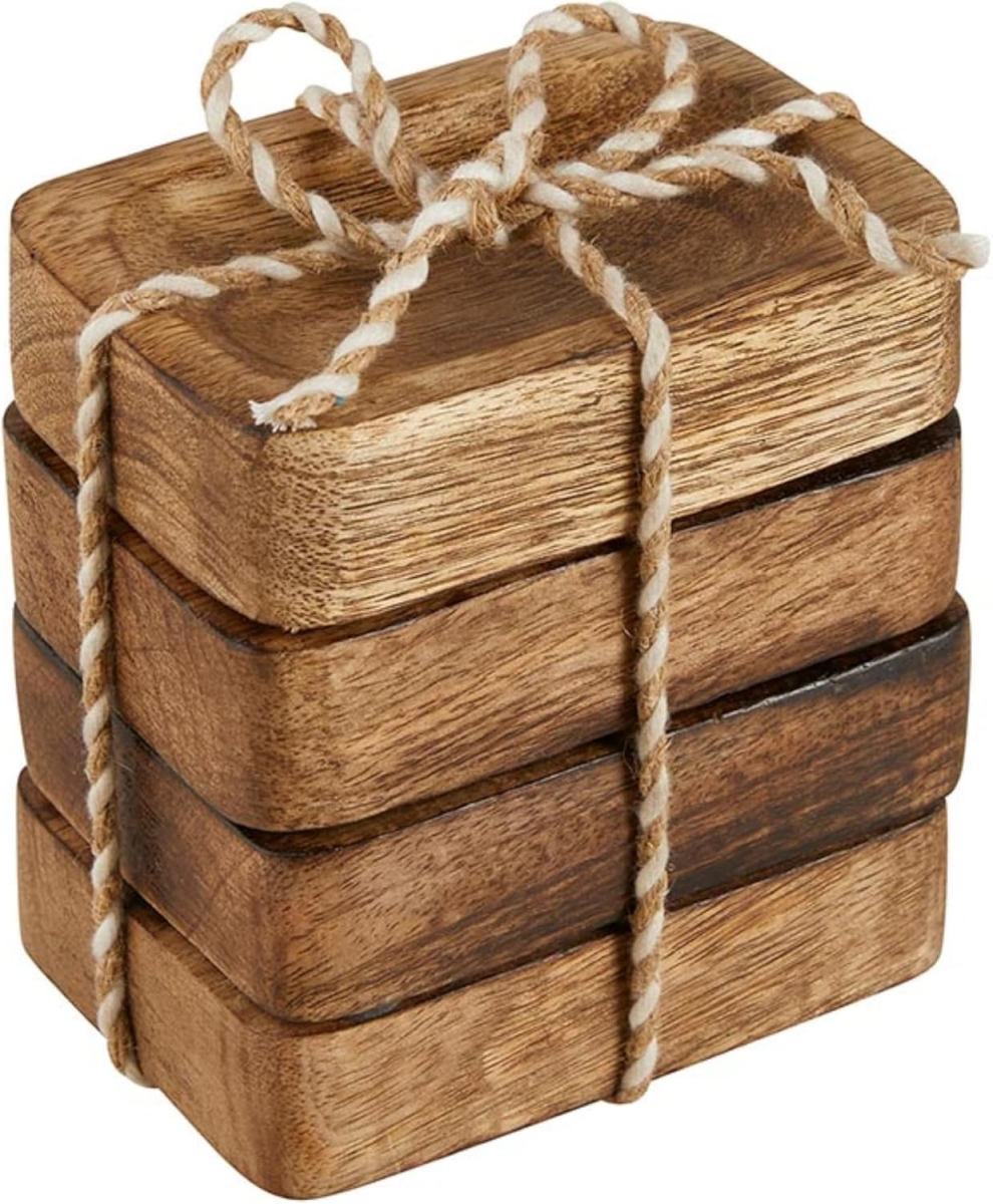 Picture of 47th & Main DMR680 Wooden Serving Tray&#44; Small - Set of 4