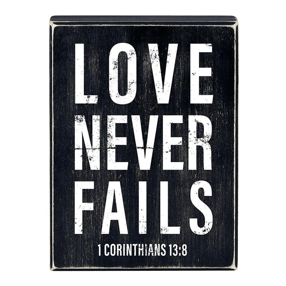 Picture of Faithworks N7564 6 x 8 in. Black Box Sign&#44; Love Never Fails