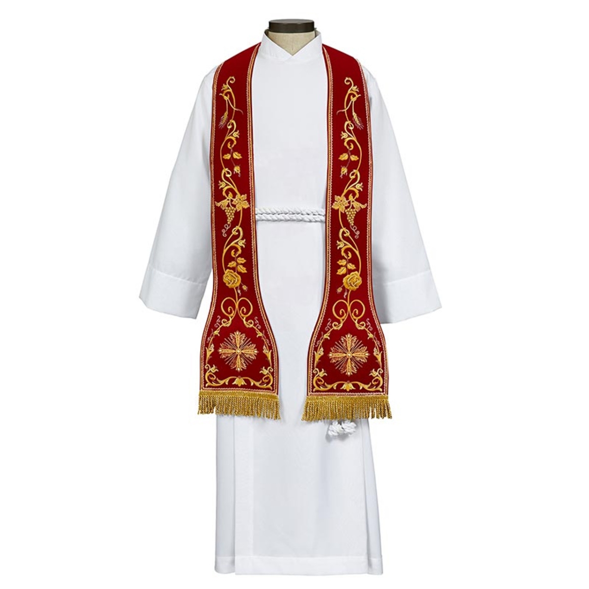 Picture of RJ Toomey N7301RED Byzantium Collection Overlay Stole - Red