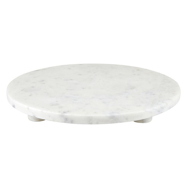 N6532 12 in. Dia. White Marble Stack Tray