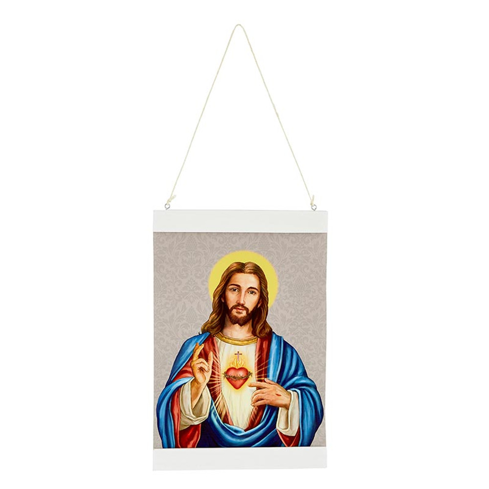Picture of Christian Brands BK-12885 Sacred Heart Wall Canvas - Gray