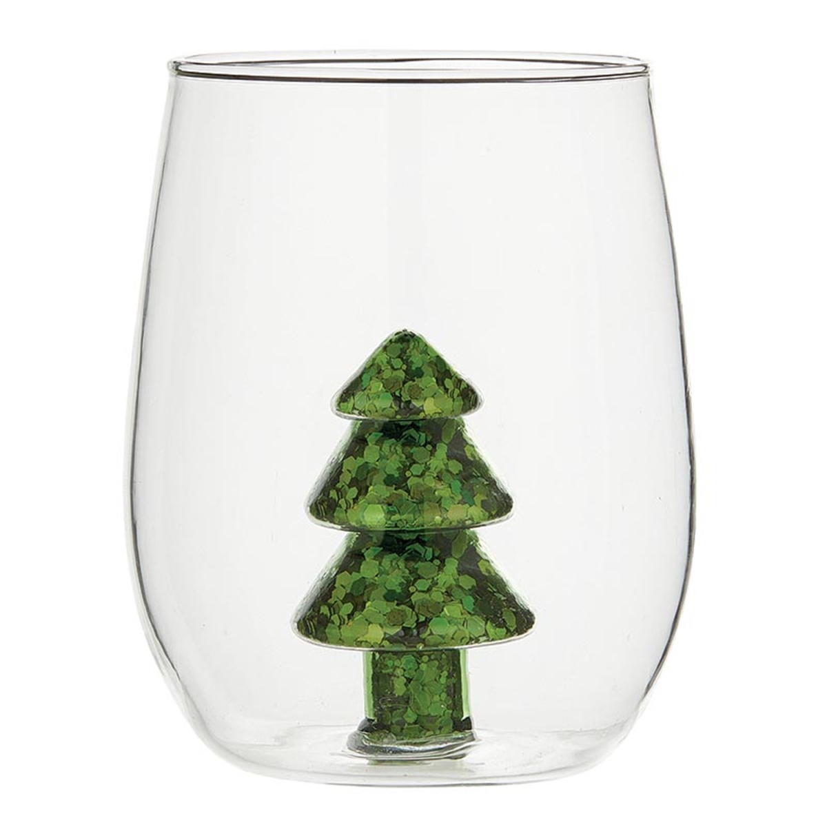 Picture of Slant P7715 16 oz Figurine Wine Glass - Glitter Tree