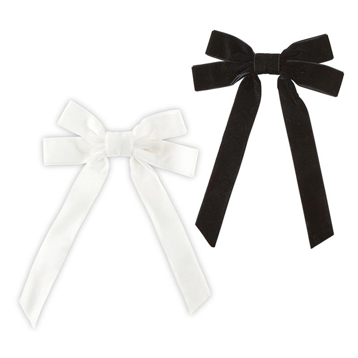Picture of Bella Apparel P6933 Velvet Bow Hair Clip Set&#44; White & Black