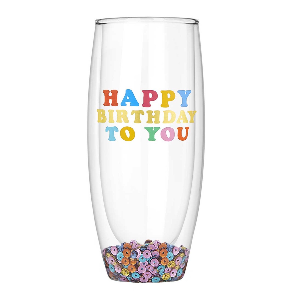 Picture of Slant 10-04859-519 Double-Wall Stemless Flute Champagne Glass - HBD to You