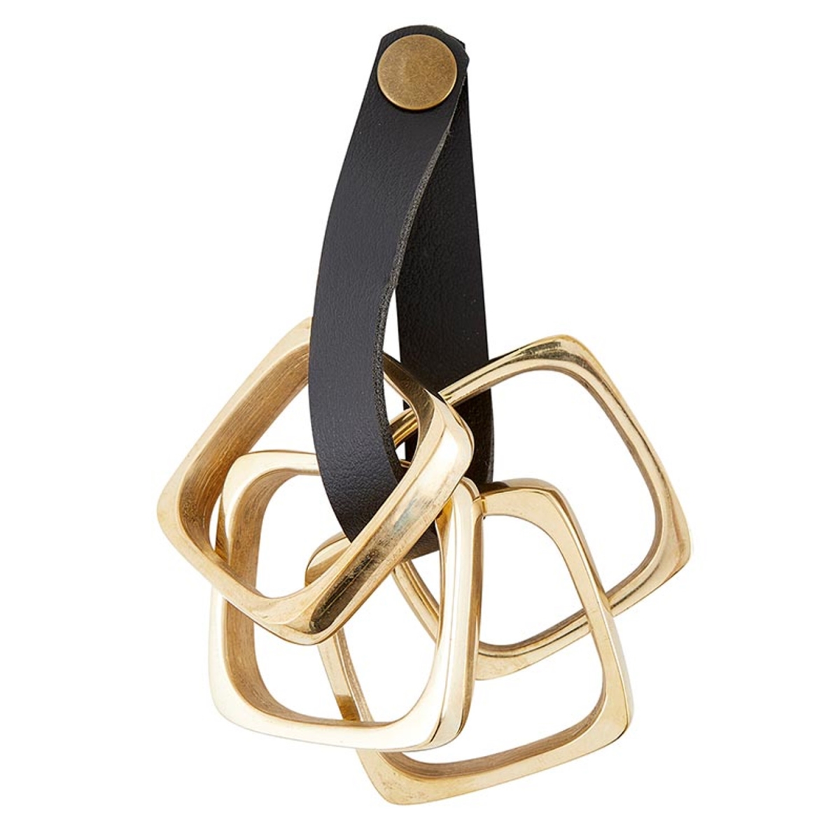 L5704 Square Brass Napkin Rings - Set of 4