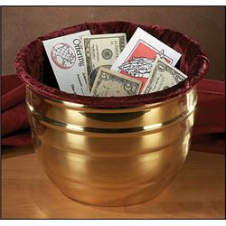 Church Supply  Large Offering Pot with Maroon Bag Large