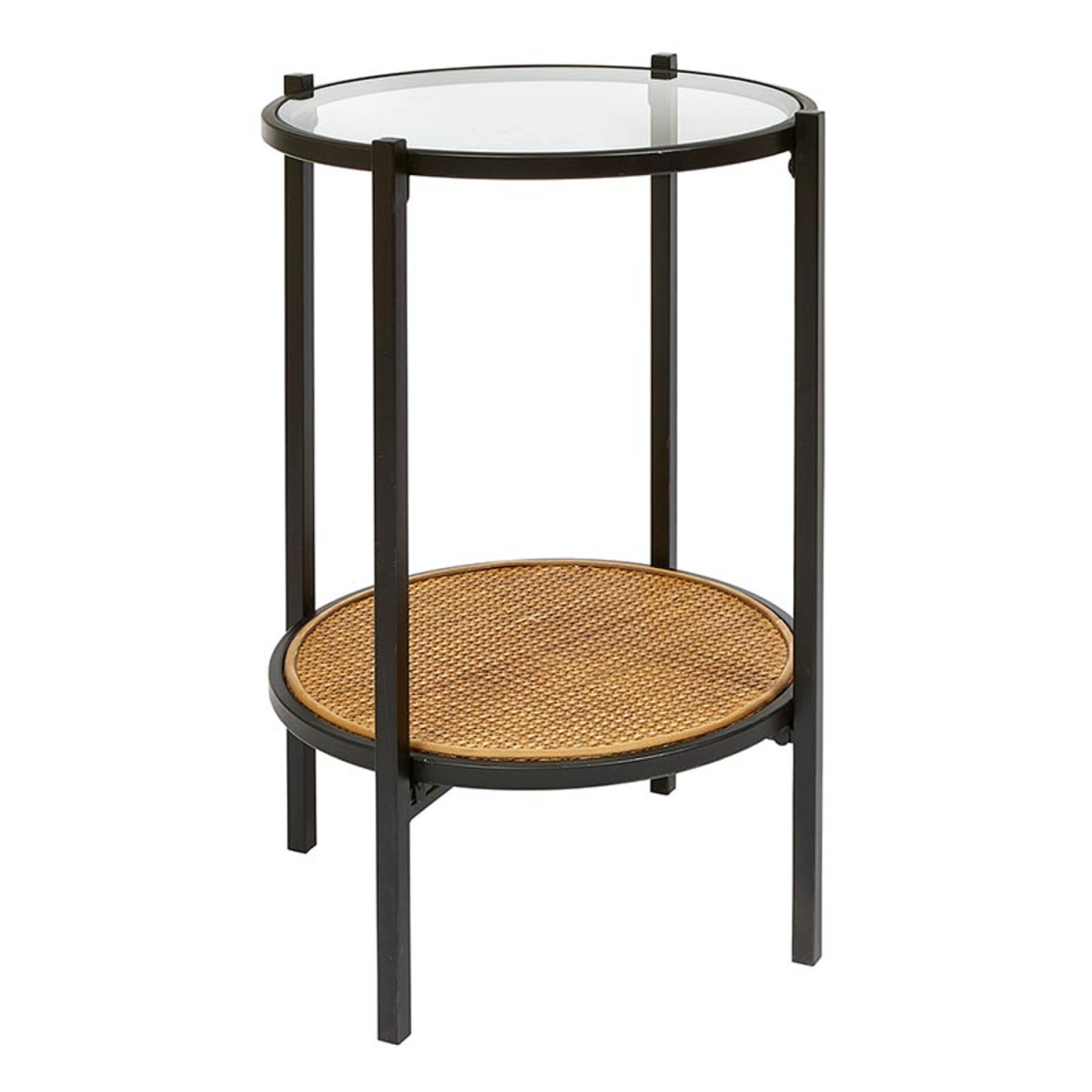 Picture of 47th & Main CMR897 16 x 22 in. Glass Rattan Accent Table