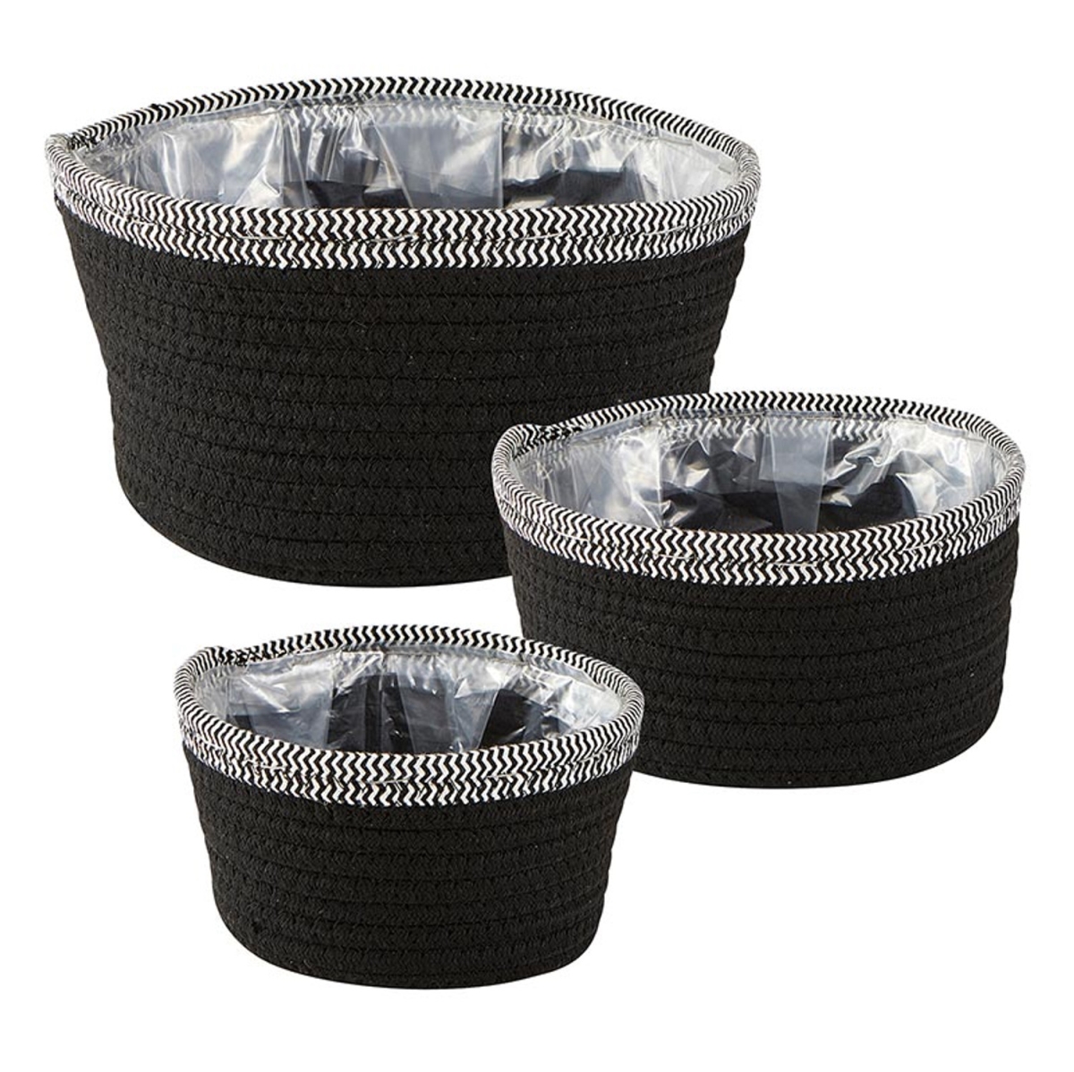 Picture of 47th & Main DMR440 Black Patterned Baskets&#44; Set of 3