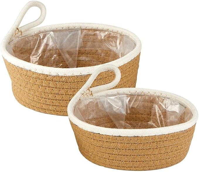 Picture of 47th & Main DMR446 Cream Handle Baskets - Set of 2