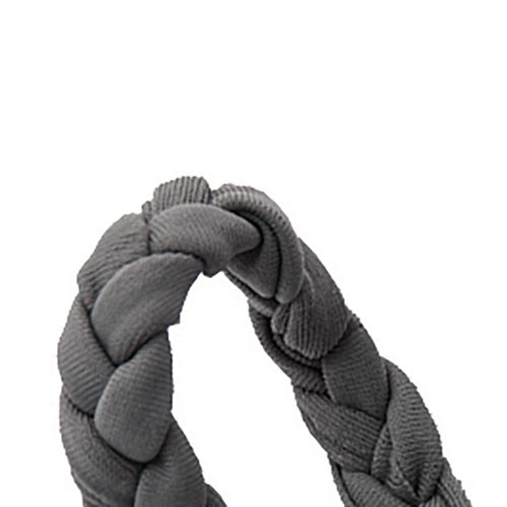 P70149 Pom Braid Headband, Solid Gray