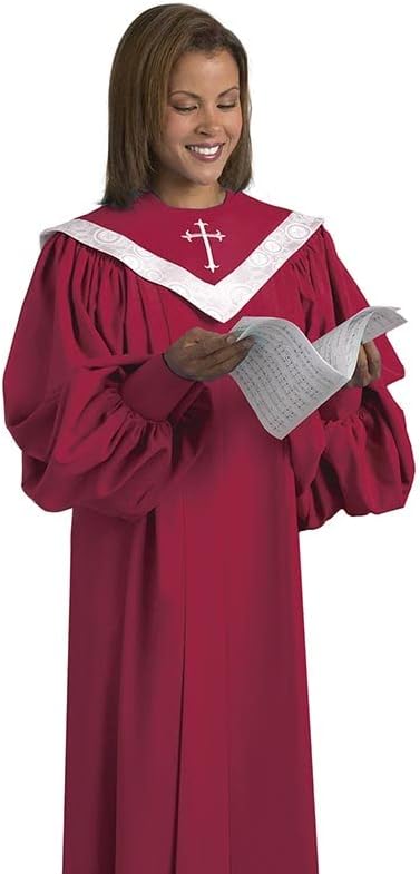 C-60CHICT043 Anthem Robe with Fluted, Chianti - 17 in. Neck - 6 ft. 2 in.
