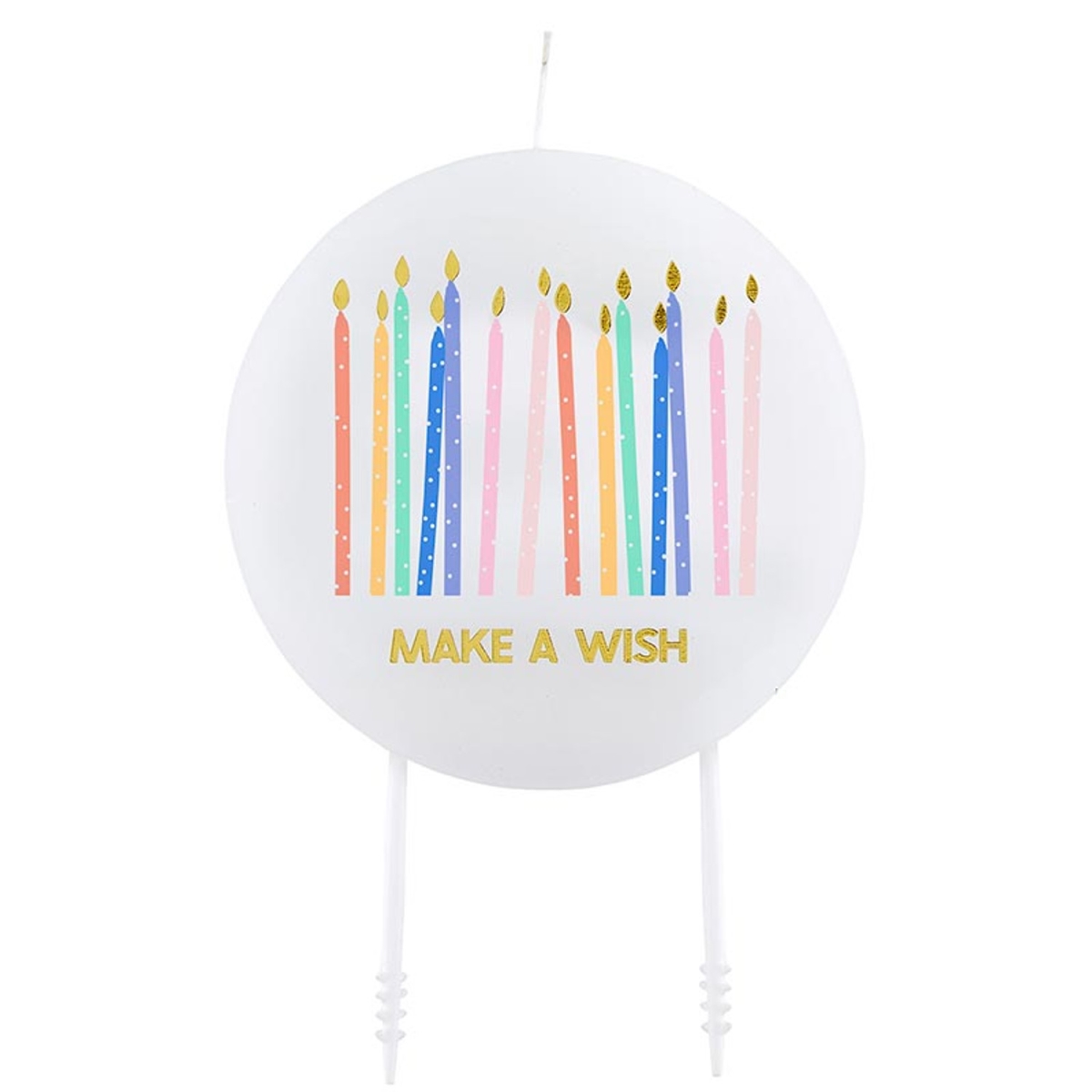 Picture of Slant 10-02812-026 Shaped Cake Candle - Make a Wish