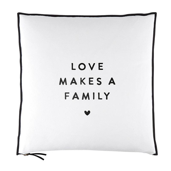 N0992 26 in. Square Cotton & Duck Feather Euro Pillow - Love Makes a Family