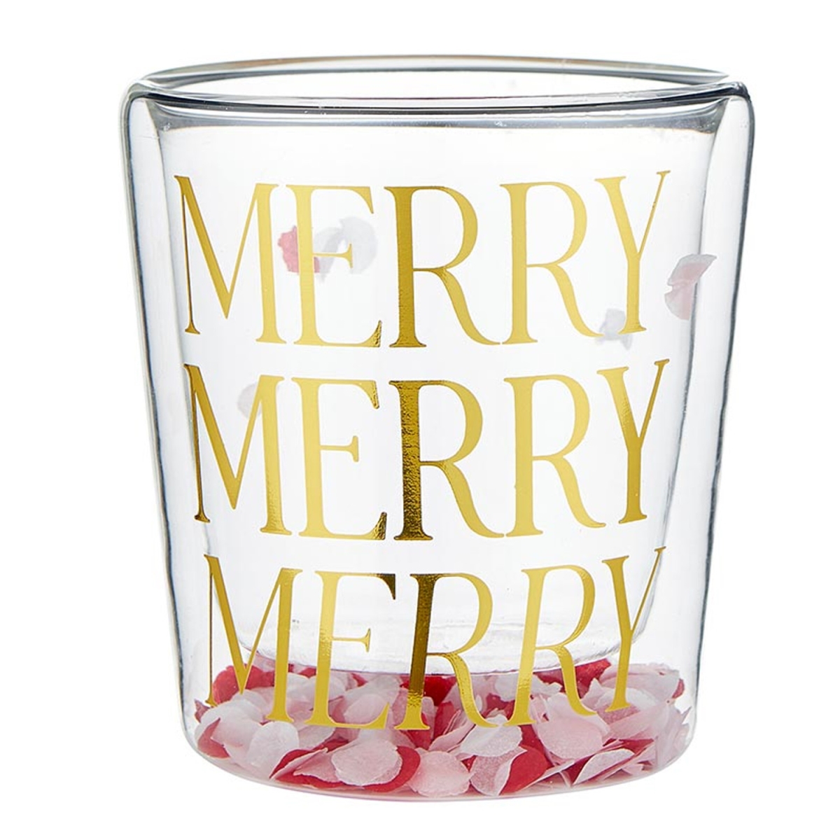 Picture of Slant 10-04859-707 14 oz Double-Wall DOF Glass - Merry Merry Merry