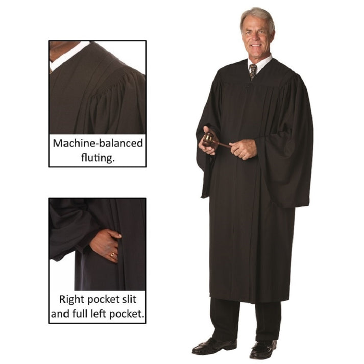 Picture of Christian Brands S-24JP01 Murphy Delphi Collection Judicial Robe&#44; Black - Size JP01 - Back Length 50 in. - Chest 37 in.