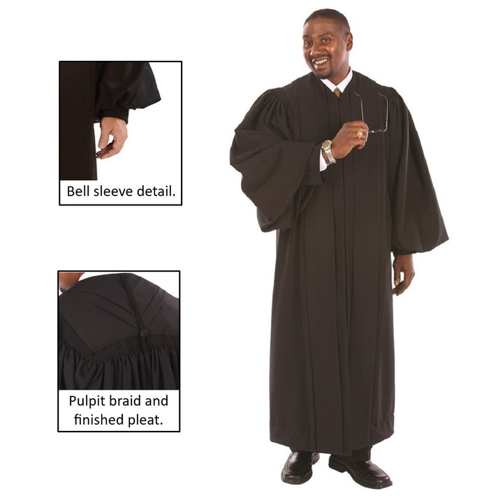 Picture of Christian Brands J-25JP09 Murphy Collection Judicial Robe&#44; Black - Size JP09 - Back Length 56 in. - Chest 53 in.