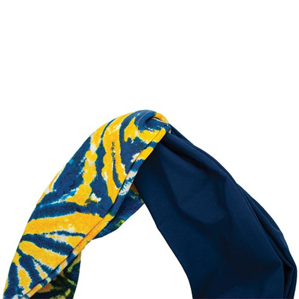 P07683 Knotted Headband, Sunshine & Navy Tie Dye