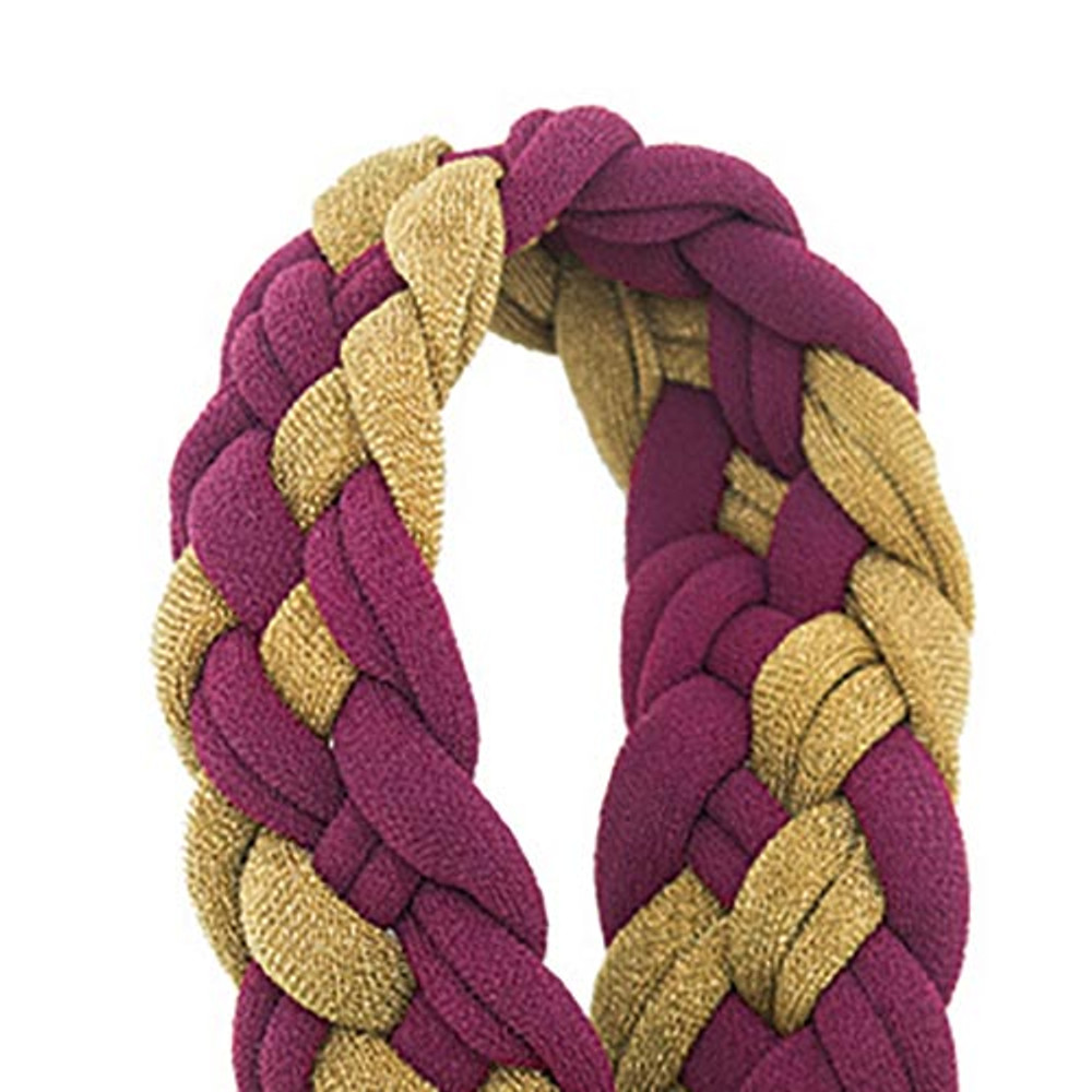 P49338 Braided Lanyard, Burgundy & Old Gold