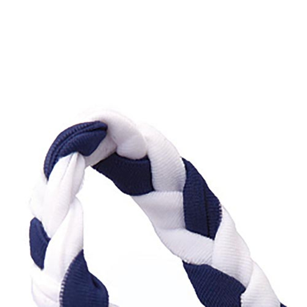 P70304 Pom Braid Headband, Navy & White