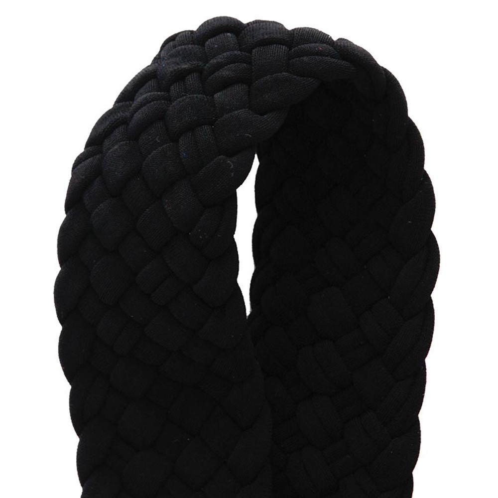 P80101 Wide Braid Headband, Solid Black