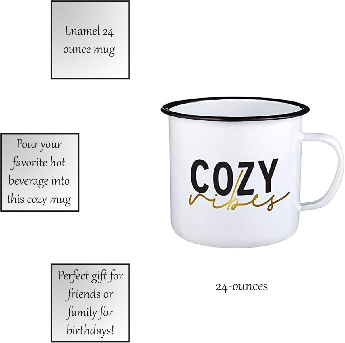 Picture of Santa Barbara Design Studio G5266 Enamel Mug&#44; Cozy Vibes - 24 oz