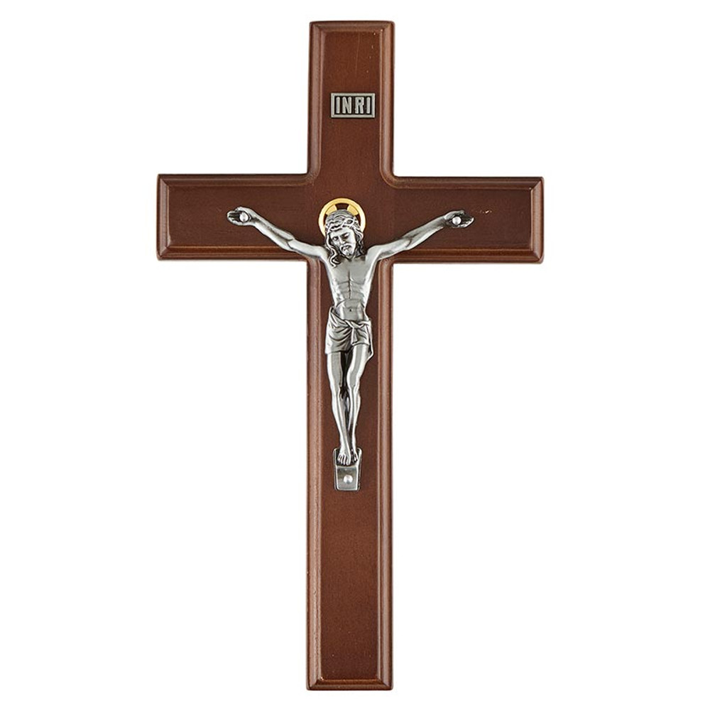 J6955 10 in. Walnut St. Mark Crucifix
