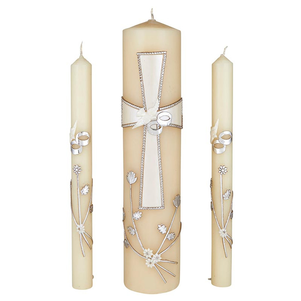 Picture of Will & Baumer J6716 Wedding Candle Set - Large Cross