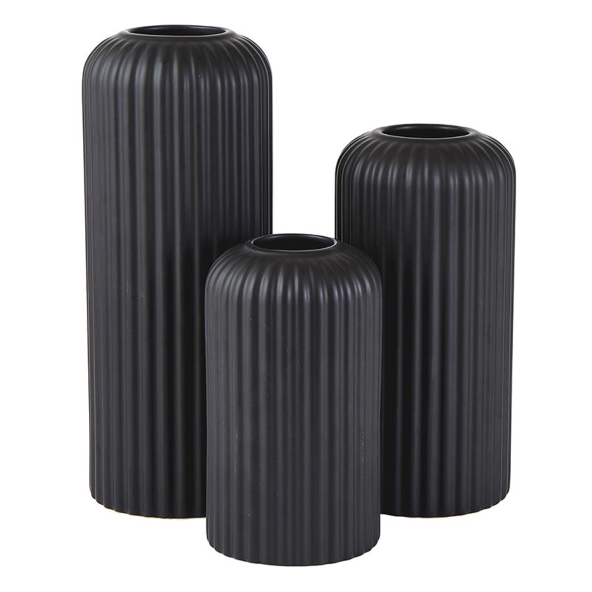 Picture of 47th & Main DMR468 Black Ceramic Vases&#44; Set of 3