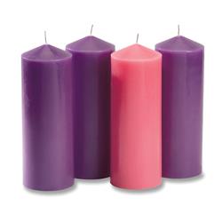 KD172 8 in. Purple & Pink Advent Pillar Set